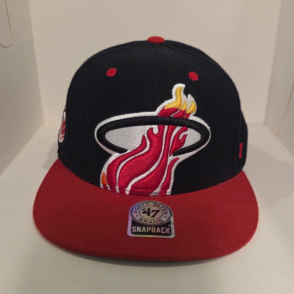 Miami Heat Snapback Hat Hardwood Classics Red NBA Cap Forty Seven Brand